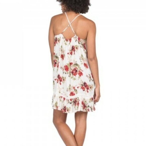 Volcom Womens Shello Mini Dress Floral Beachy Crochet Sleeveless Romantic Boho - Picture 2 of 11